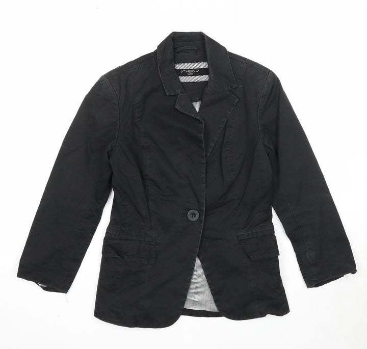New Look Womens Black Jacket Blazer Size 8 Button