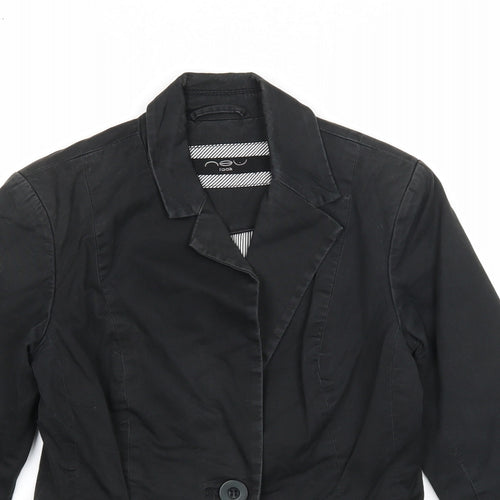 New Look Womens Black Jacket Blazer Size 8 Button