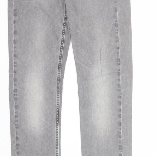 Topshop Womens Grey Cotton Skinny Jeans Size 28 in L34 in Regular Zip