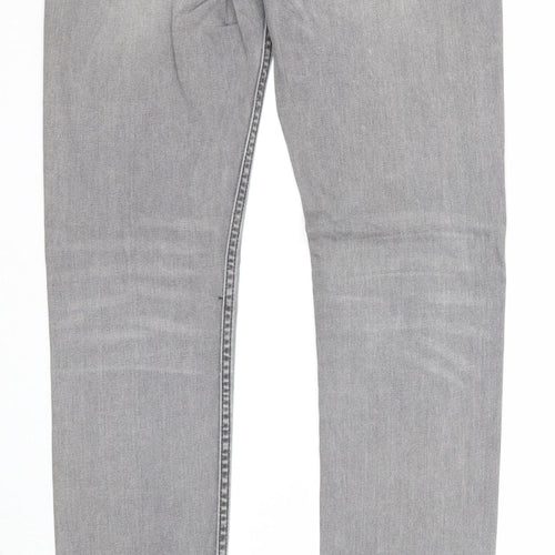 Topshop Womens Grey Cotton Skinny Jeans Size 28 in L34 in Regular Zip