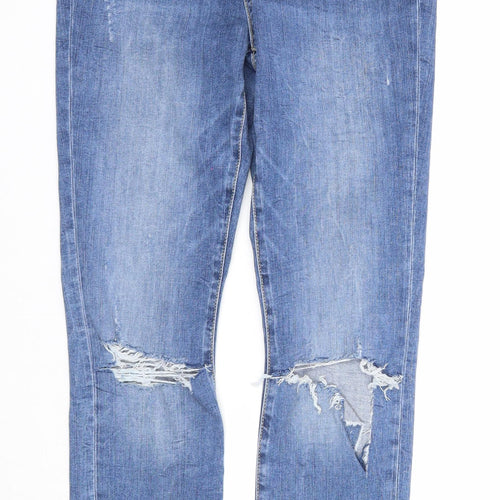 H&M Womens Blue Cotton Skinny Jeans Size 27 in Regular Zip