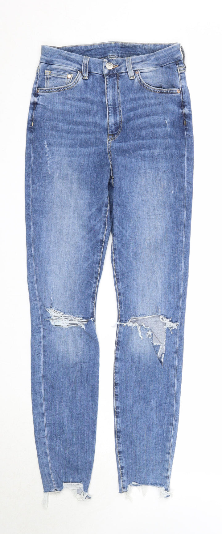 H&M Womens Blue Cotton Skinny Jeans Size 27 in Regular Zip