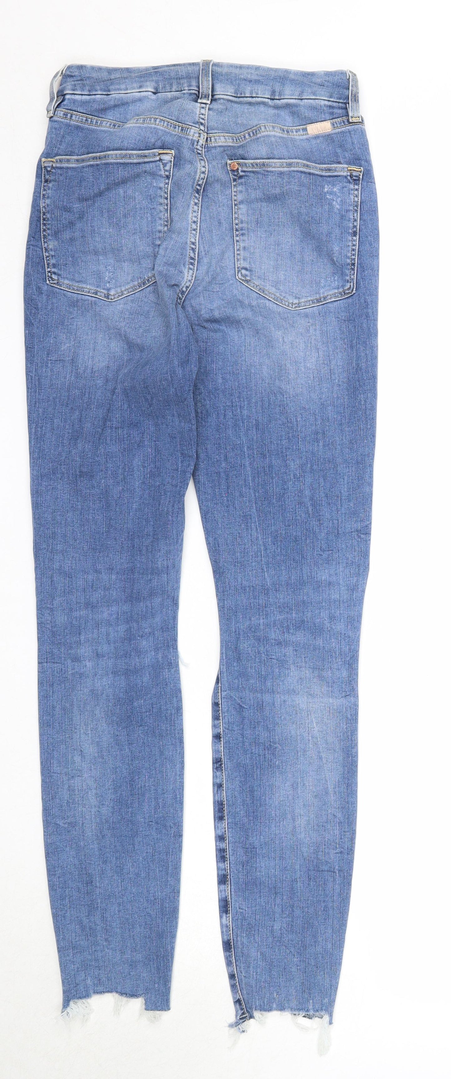 H&M Womens Blue Cotton Skinny Jeans Size 27 in Regular Zip