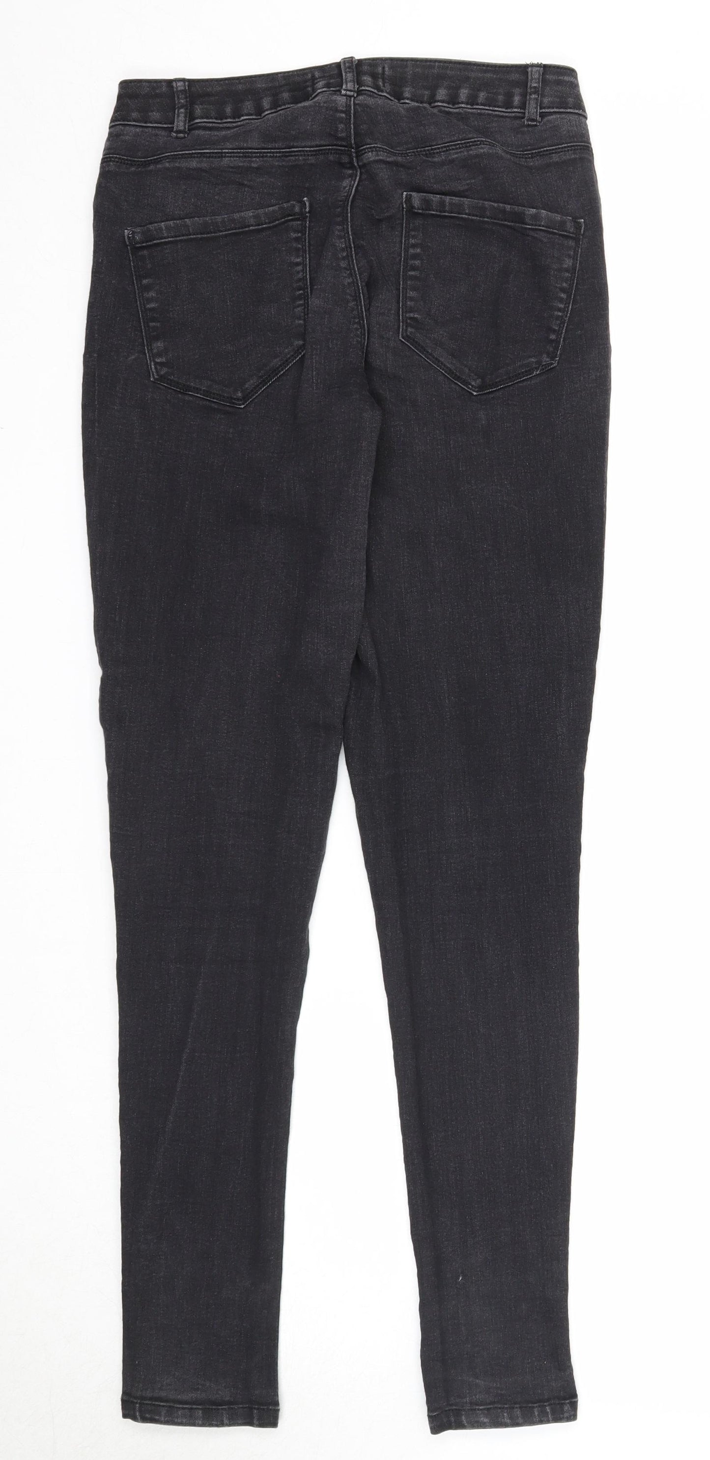 Dorothy Perkins Womens Black Cotton Skinny Jeans Size 10 Regular Zip