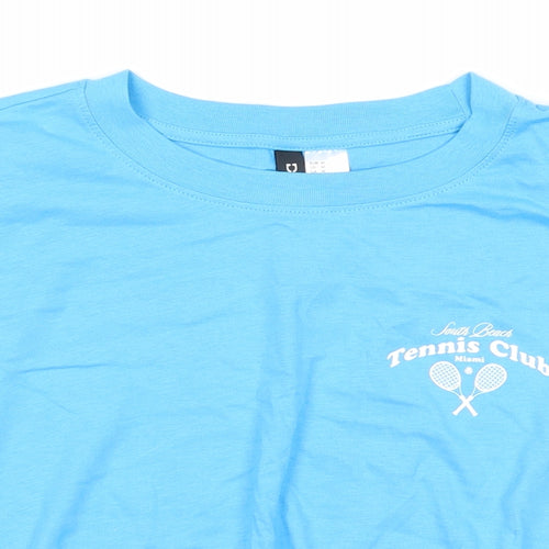 Divided by H&M Womens Blue Cotton Basic Tank Size M Round Neck - Tennis Club
