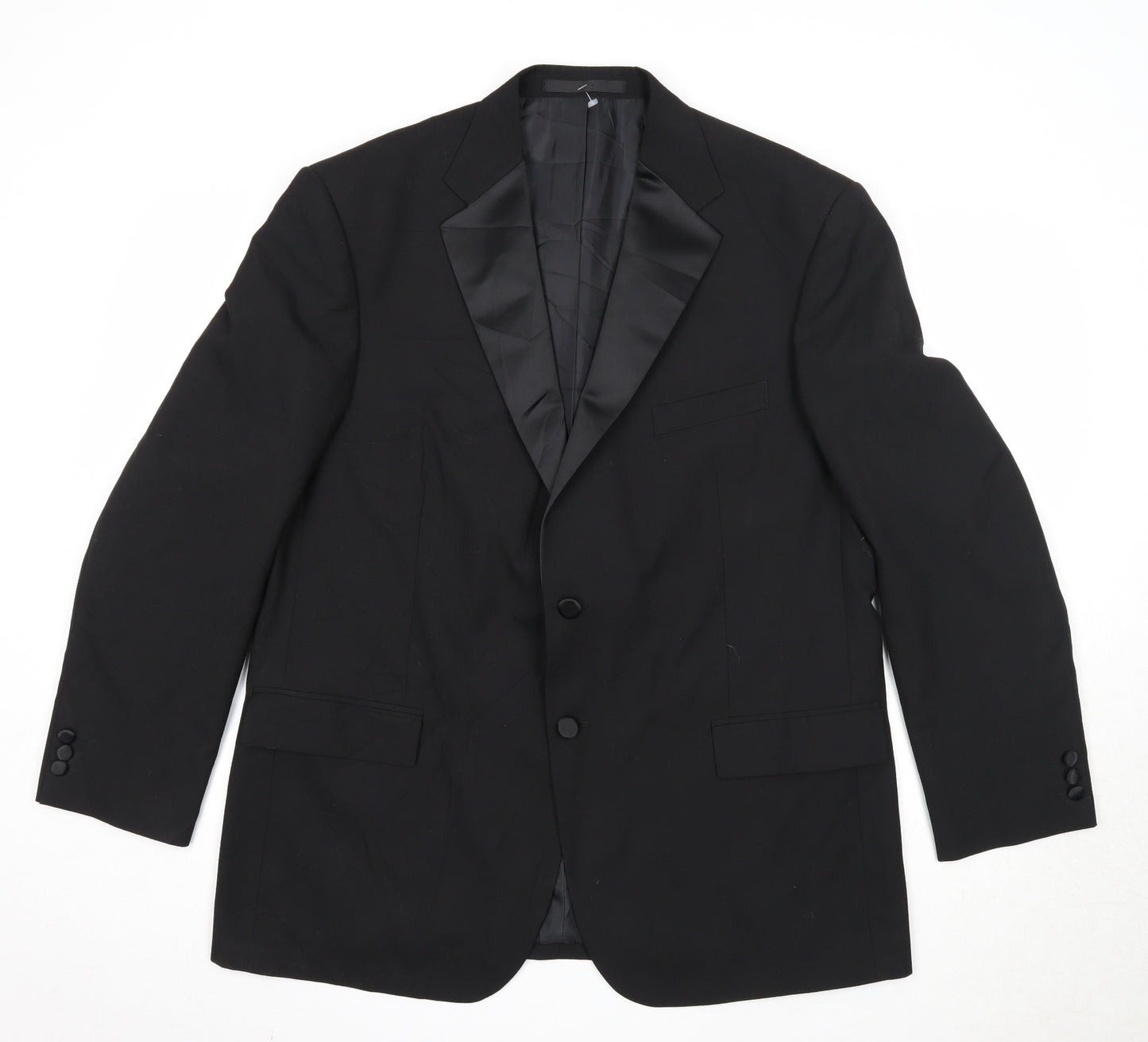 Marks and Spencer Mens Black Polyester Jacket Suit Jacket Size 44 Regular