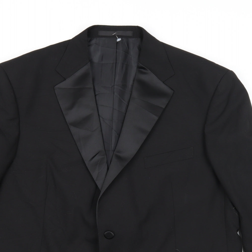 Marks and Spencer Mens Black Polyester Jacket Suit Jacket Size 44 Regular