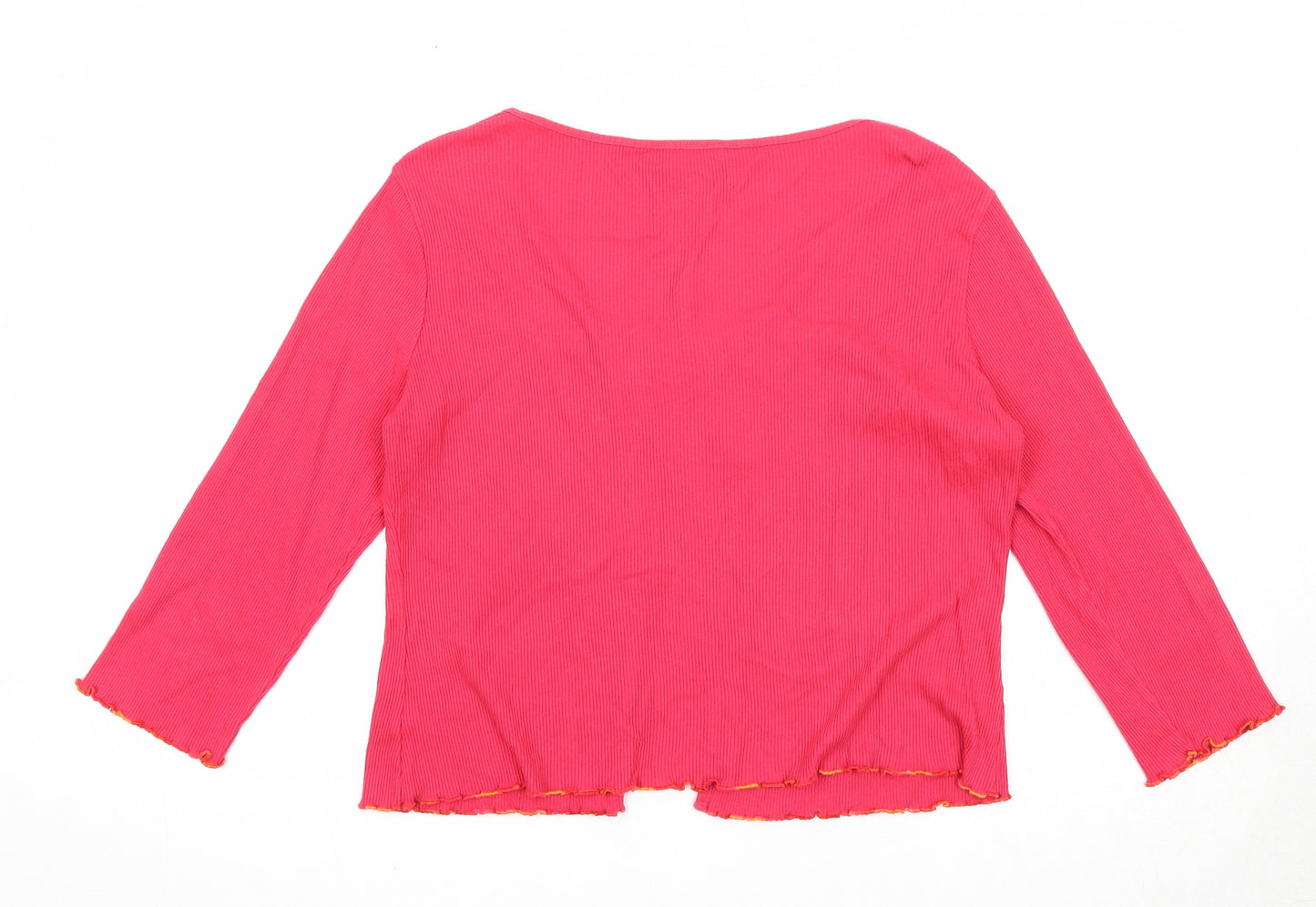 NEXT Womens Pink Scoop Neck Cotton Cardigan Jumper Size 16
