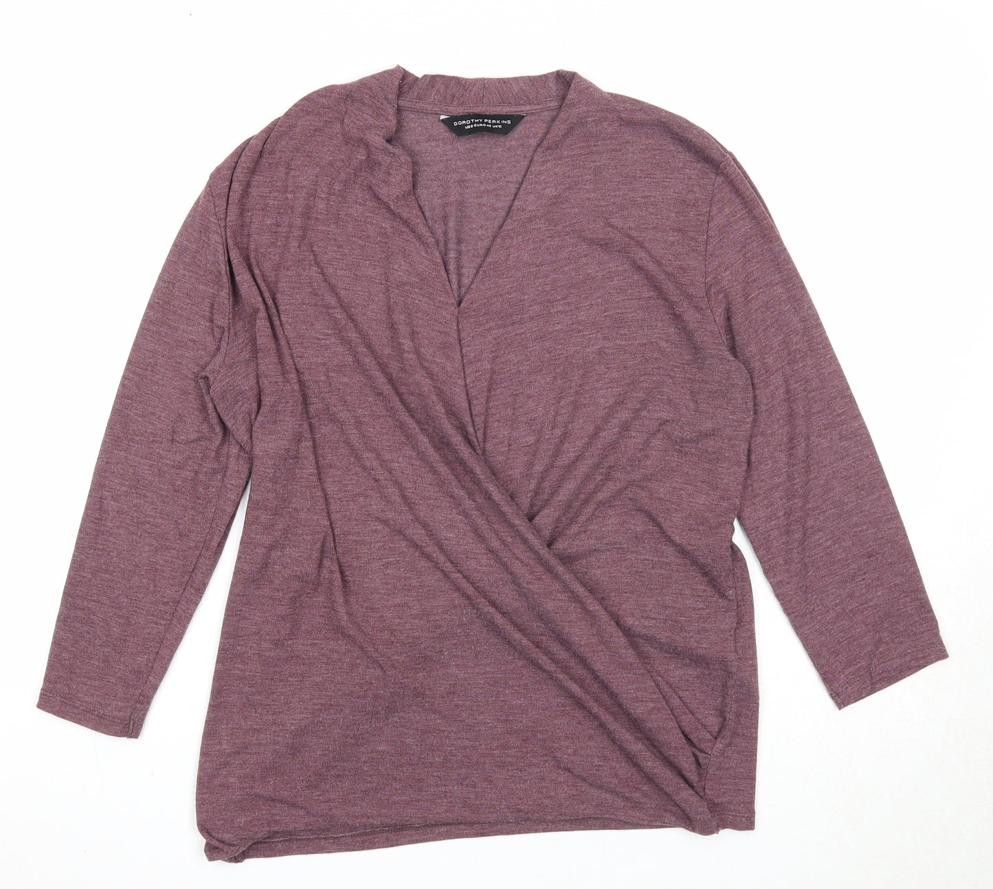 Dorothy Perkins Womens Purple V-Neck Polyester Pullover Jumper Size 12 - Wrap Style