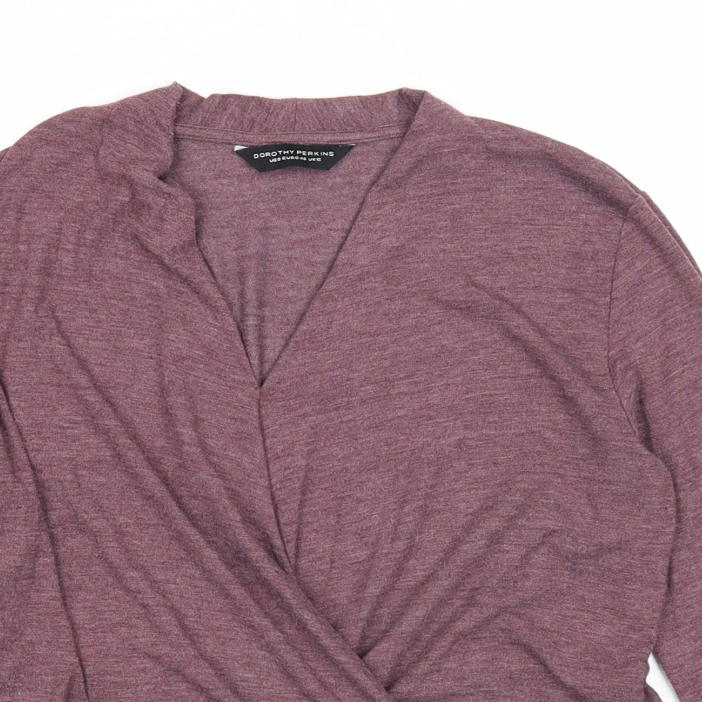 Dorothy Perkins Womens Purple V-Neck Polyester Pullover Jumper Size 12 - Wrap Style