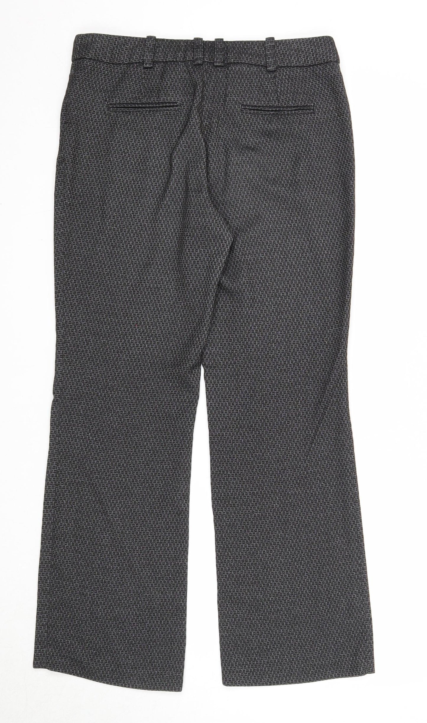 NEXT Womens Black Polyester Trousers Size 10 Regular Zip