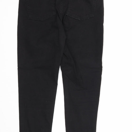 Bershka Womens Black Cotton Skinny Jeans Size 8 Regular Zip