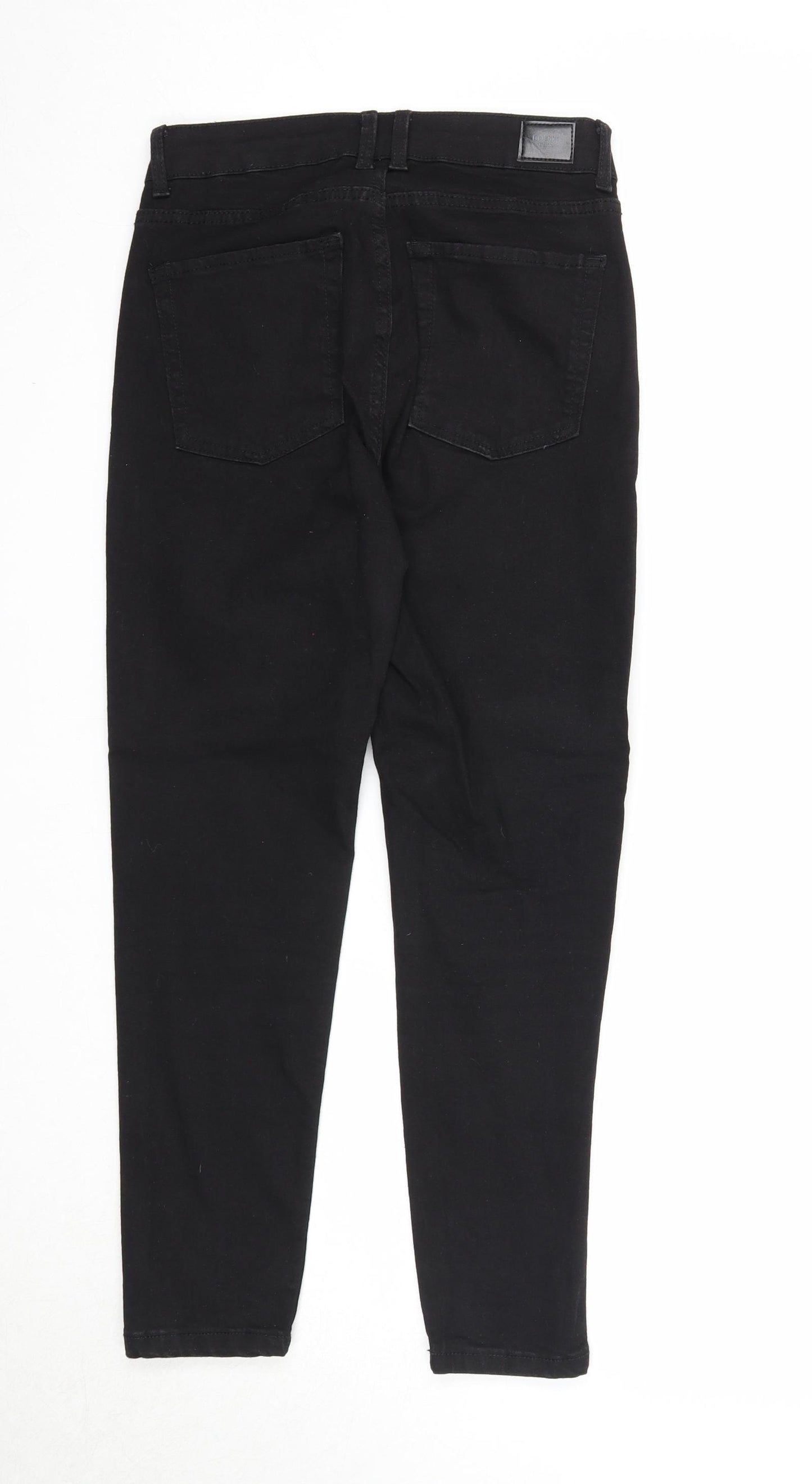 Bershka Womens Black Cotton Skinny Jeans Size 8 Regular Zip