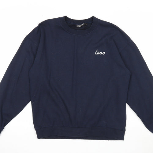I SAW IT FIRST Womens Blue Cotton Pullover Sweatshirt Size S Pullover - Love