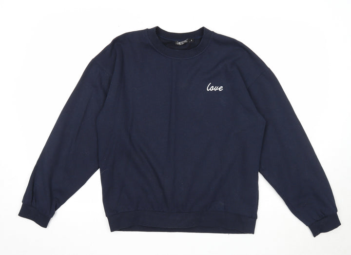I SAW IT FIRST Womens Blue Cotton Pullover Sweatshirt Size S Pullover - Love