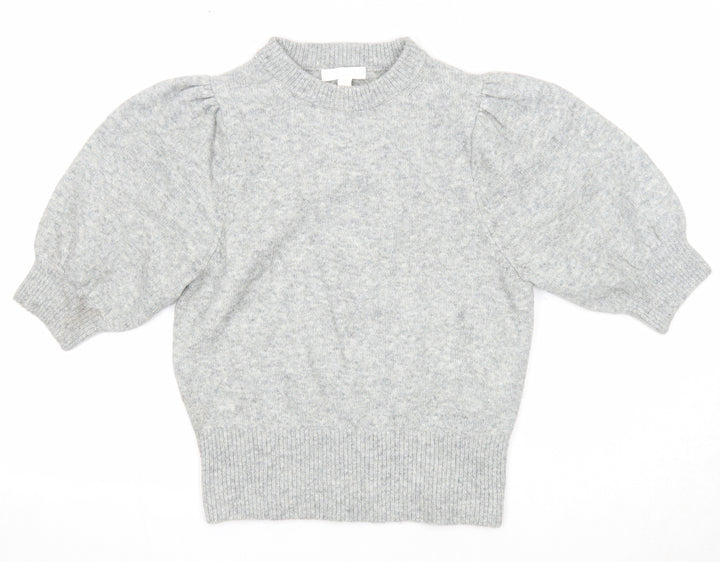 H&M Womens Grey Round Neck Polyester Pullover Jumper Size S - Shoulder Detail