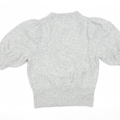 H&M Womens Grey Round Neck Polyester Pullover Jumper Size S - Shoulder Detail
