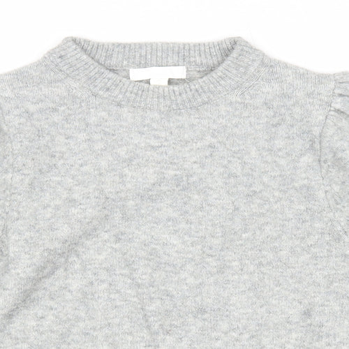 H&M Womens Grey Round Neck Polyester Pullover Jumper Size S - Shoulder Detail
