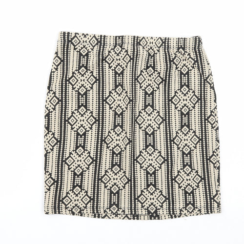 FOREVER 21 Womens Beige Geometric Cotton A-Line Skirt Size S