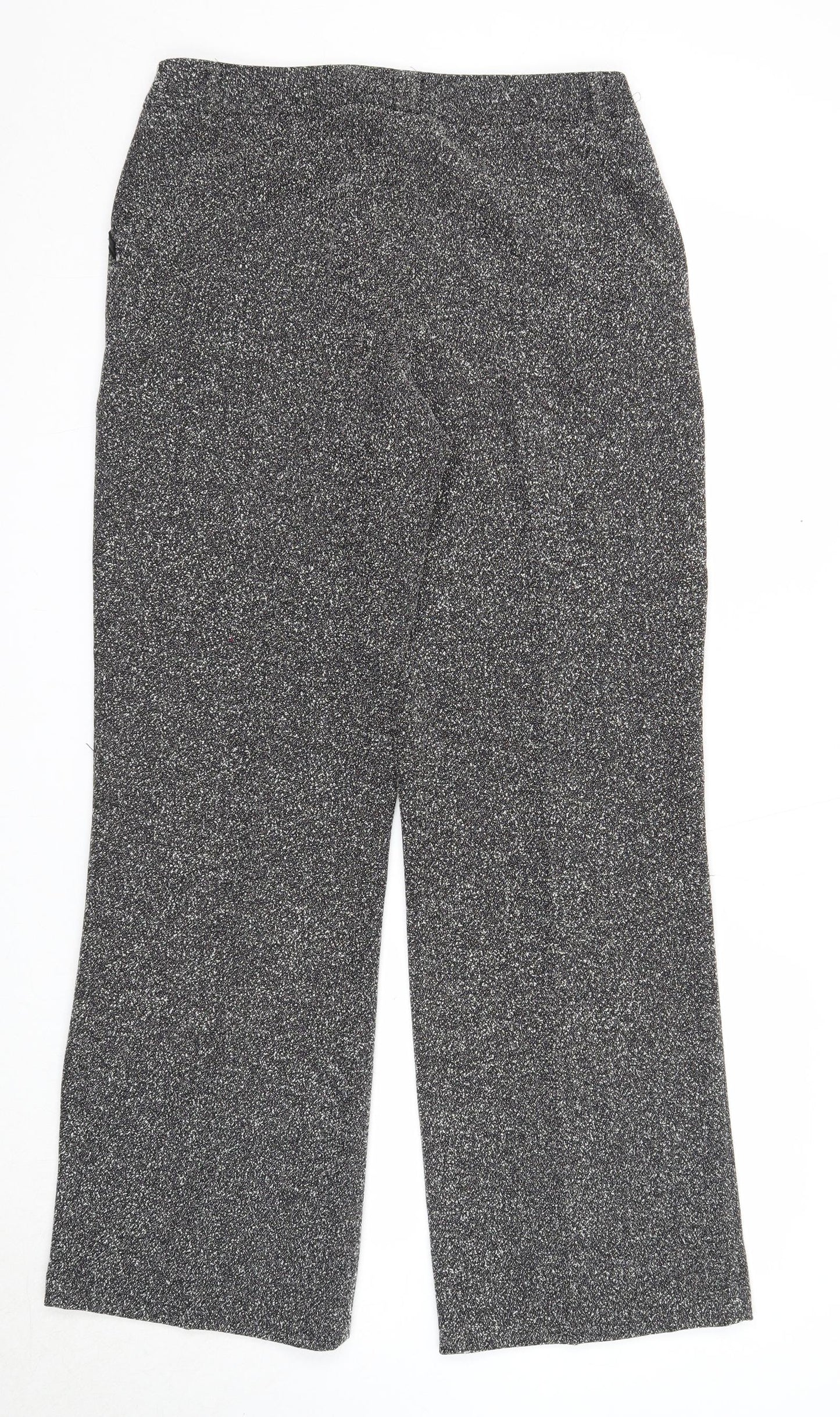 Editions Womens Grey Polyester Trousers Size 12 Regular Zip