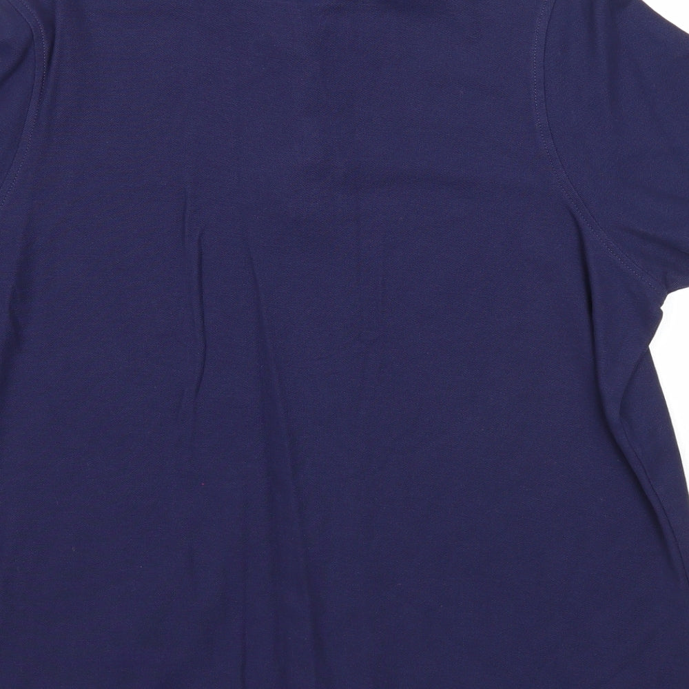 Marks and Spencer Womens Blue Cotton Basic Polo Size 18 Collared