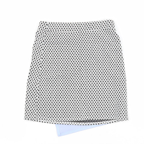 River Island Girls Black Geometric Cotton A-Line Skirt Size 9-10 Years Regular Pull On