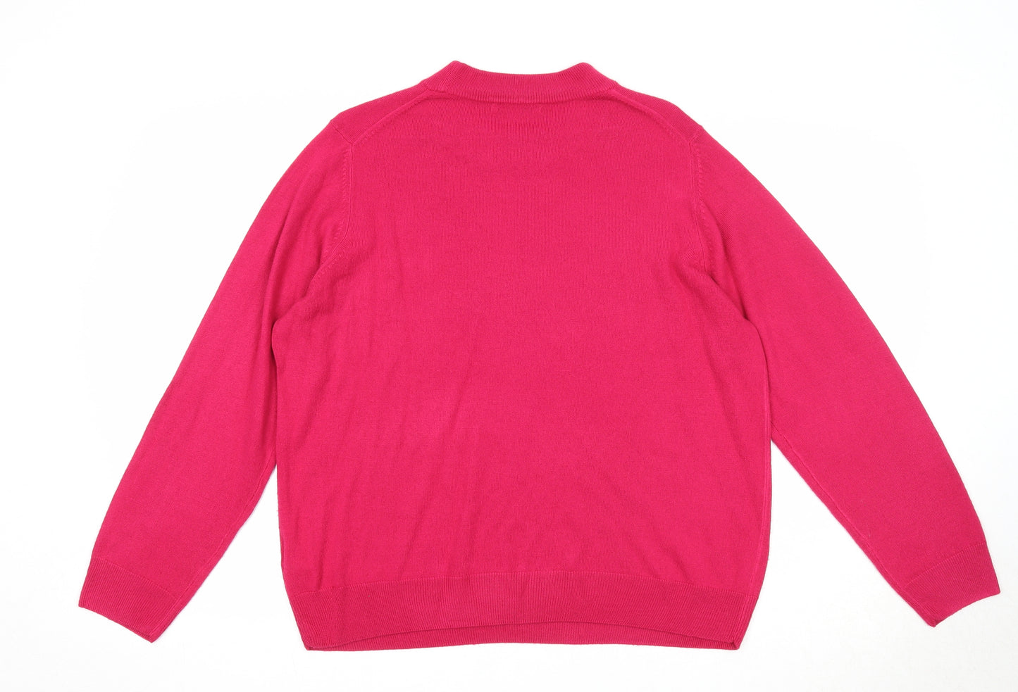 Marks and Spencer Womens Pink Mock Neck Acrylic Pullover Jumper Size 20