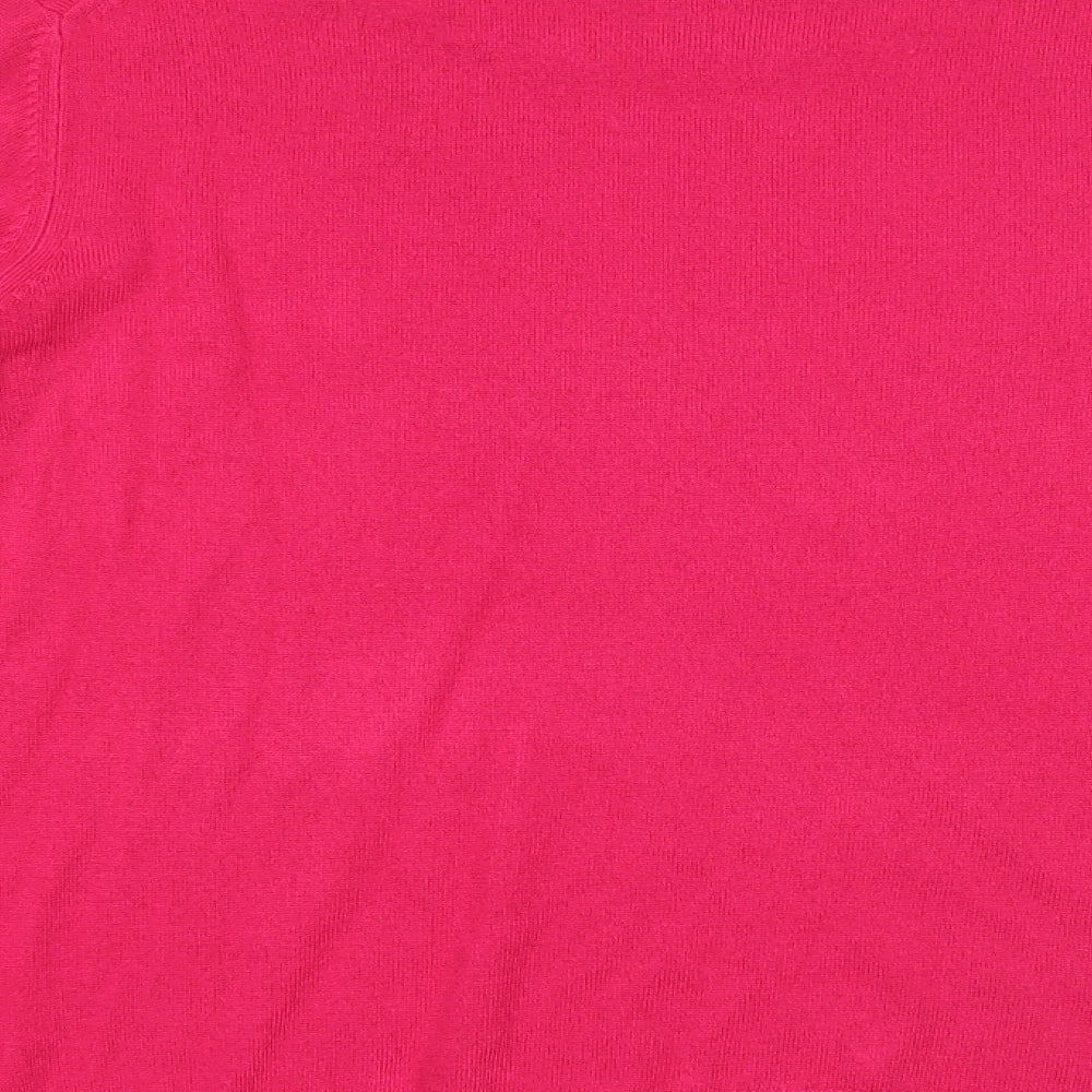 Marks and Spencer Womens Pink Mock Neck Acrylic Pullover Jumper Size 20