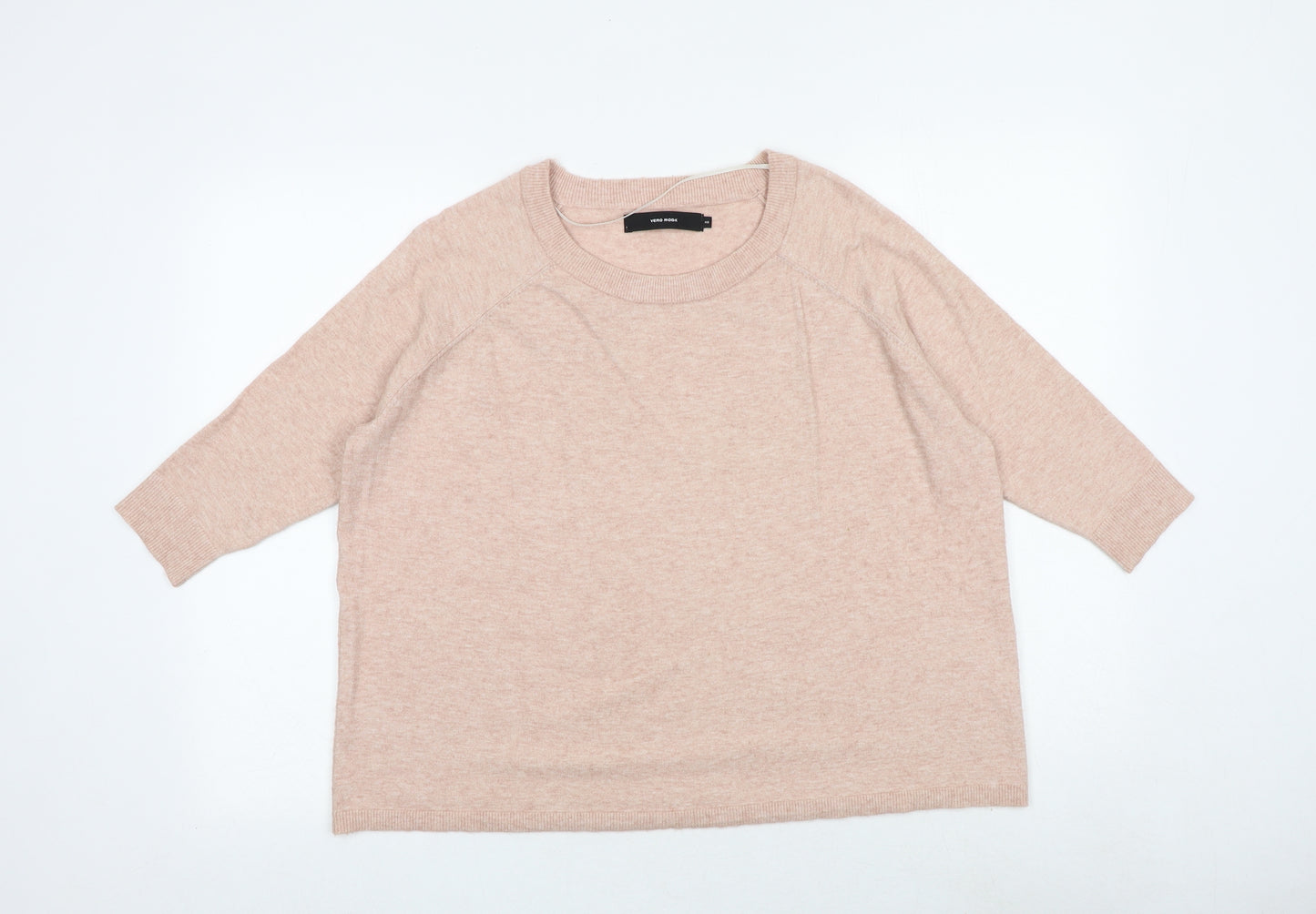 VERO MODA Womens Pink Round Neck Viscose Pullover Jumper Size S