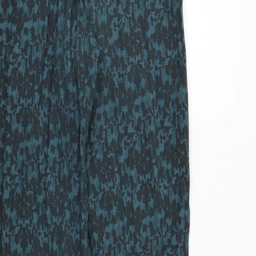 H&M Womens Green Geometric Cotton Skinny Jeans Size 10 Regular Zip
