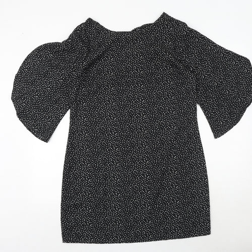 BeYou Womens Black Geometric Polyester A-Line Size 12 Round Neck Tie - Size 12-14