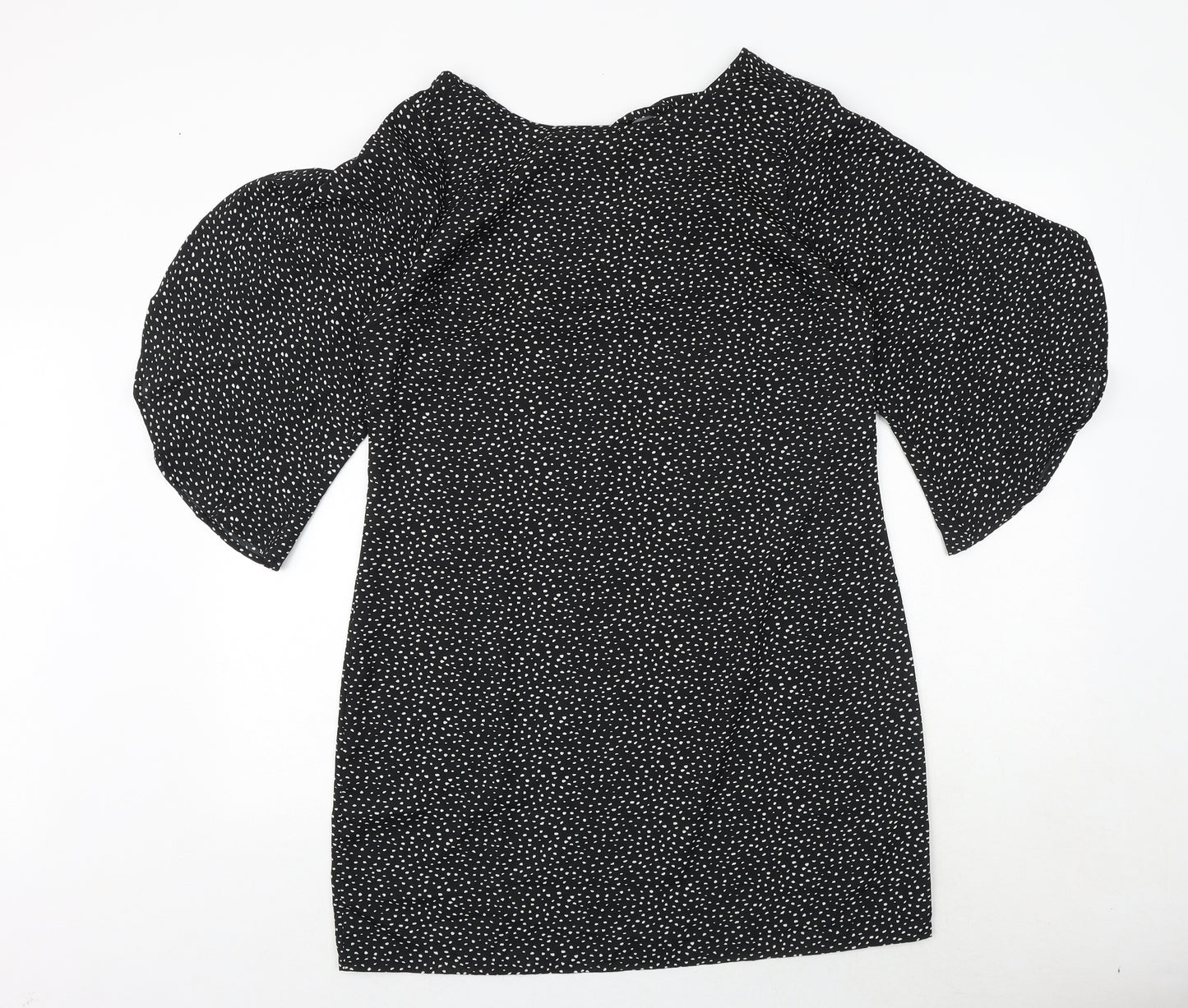 BeYou Womens Black Geometric Polyester A-Line Size 12 Round Neck Tie - Size 12-14