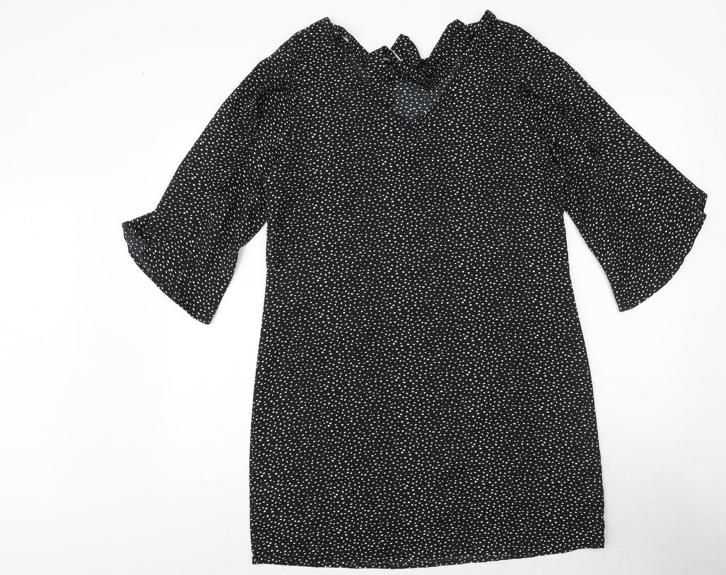 BeYou Womens Black Geometric Polyester A-Line Size 12 Round Neck Tie - Size 12-14