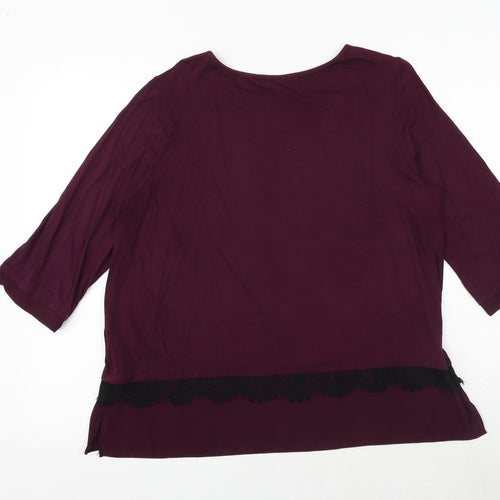 Wallis Womens Purple Viscose Basic Blouse Size 16 Round Neck