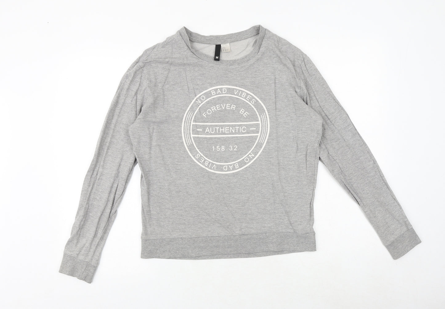H&M Womens Grey Cotton Pullover Sweatshirt Size M Pullover
