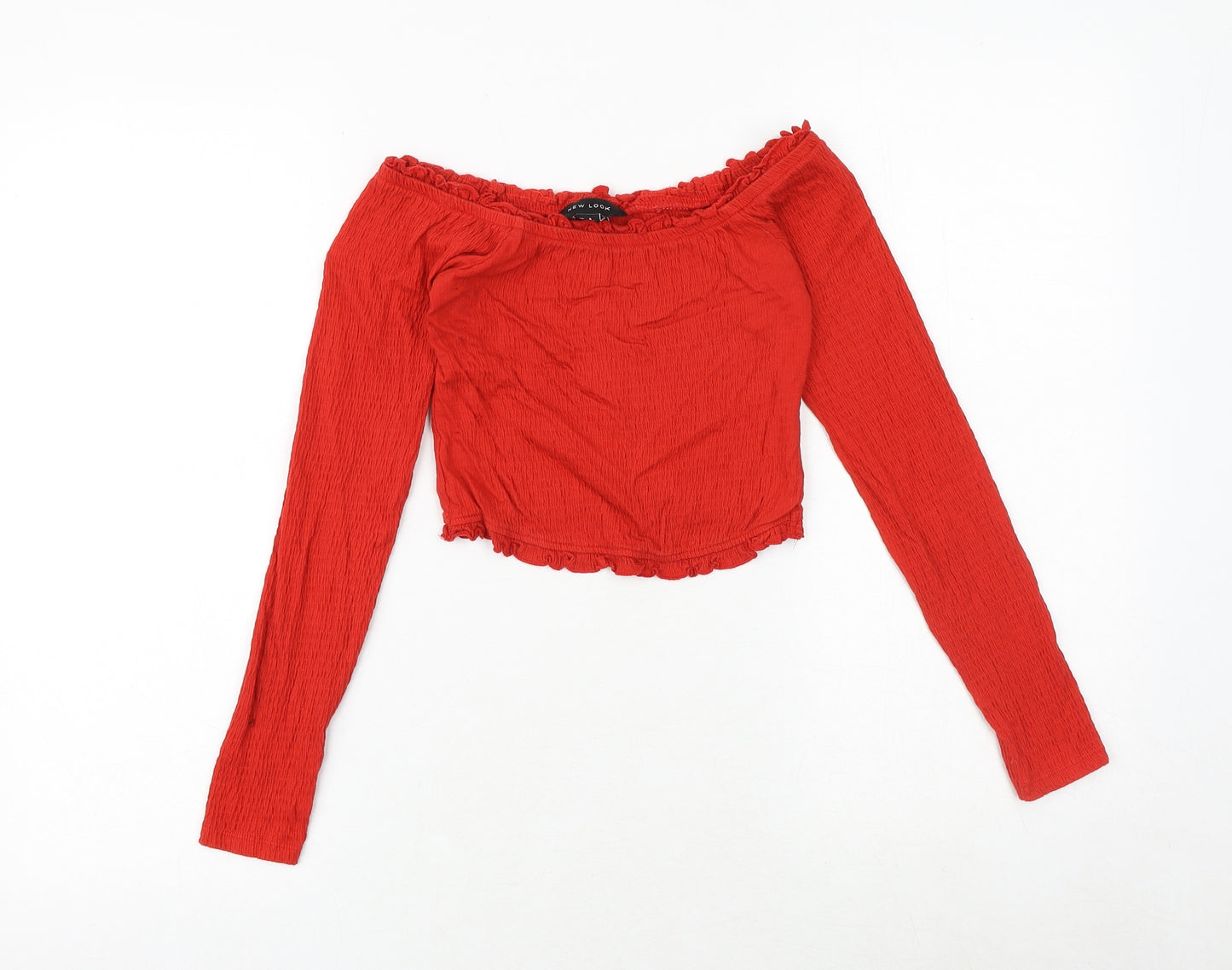 New Look Womens Red Cotton Basic Tank Size 8 Off the Shoulder