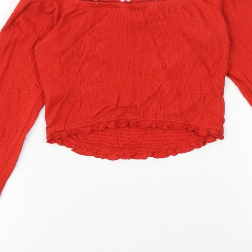 New Look Womens Red Cotton Basic Tank Size 8 Off the Shoulder