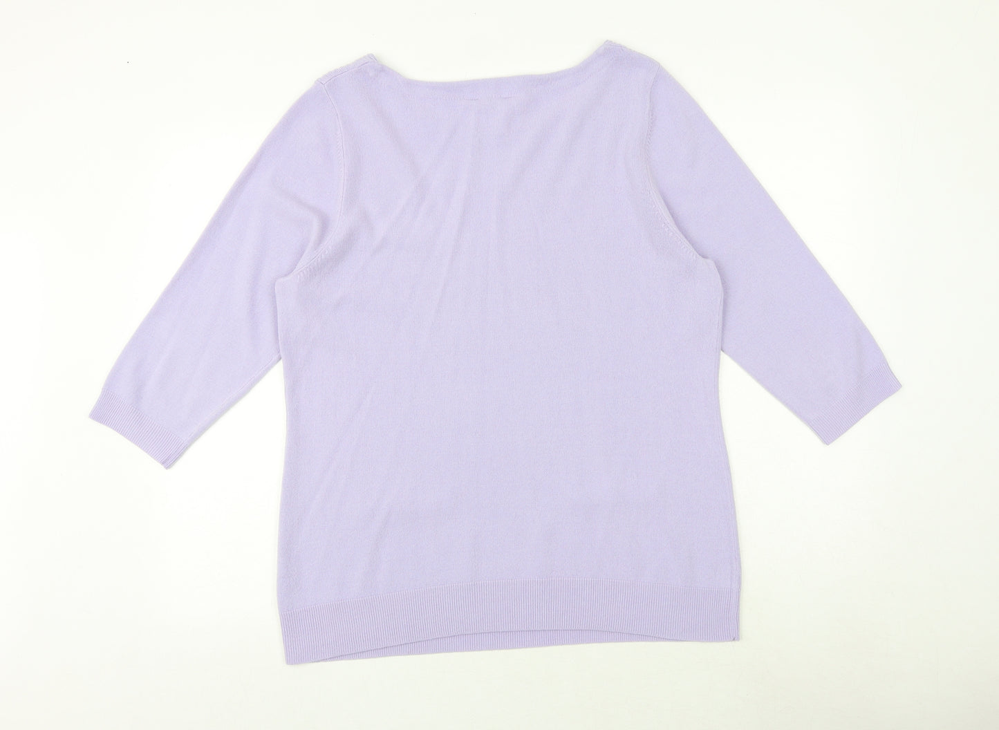 BHS Womens Purple Boat Neck Acrylic Pullover Jumper Size 18