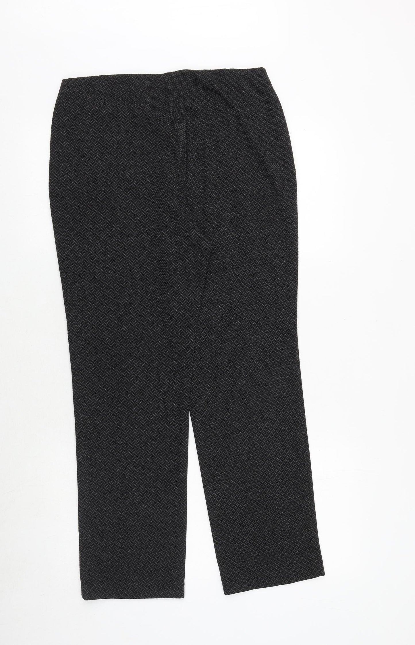 Marks and Spencer Womens Grey Polyester Trousers Size 14 Regular