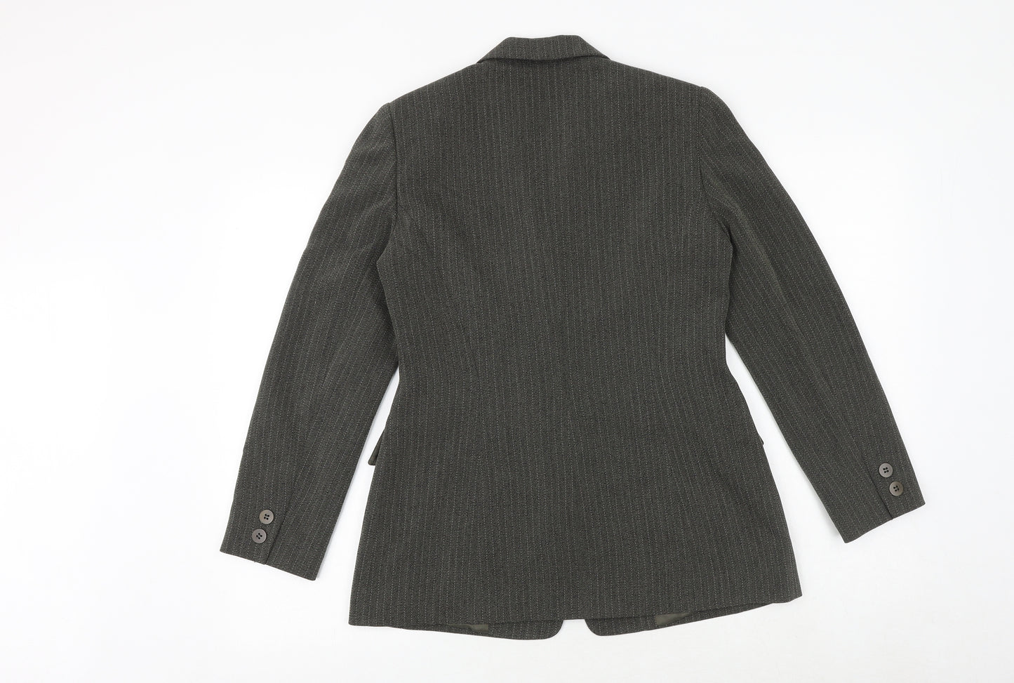 Precis Womens Green Striped Jacket Blazer Size 10 Button