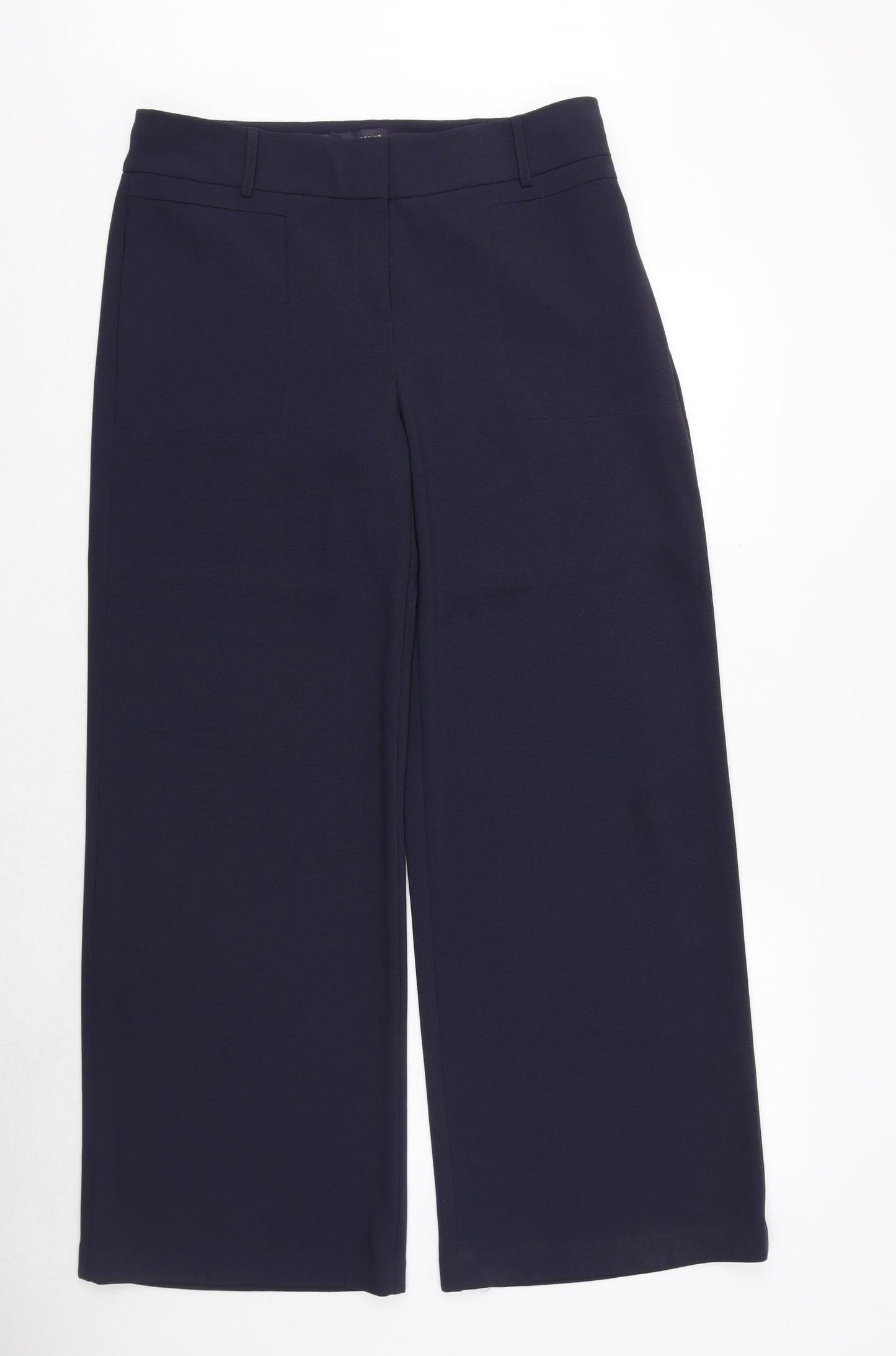 Marks and Spencer Womens Blue Polyester Dress Pants Trousers Size 12 Regular Zip
