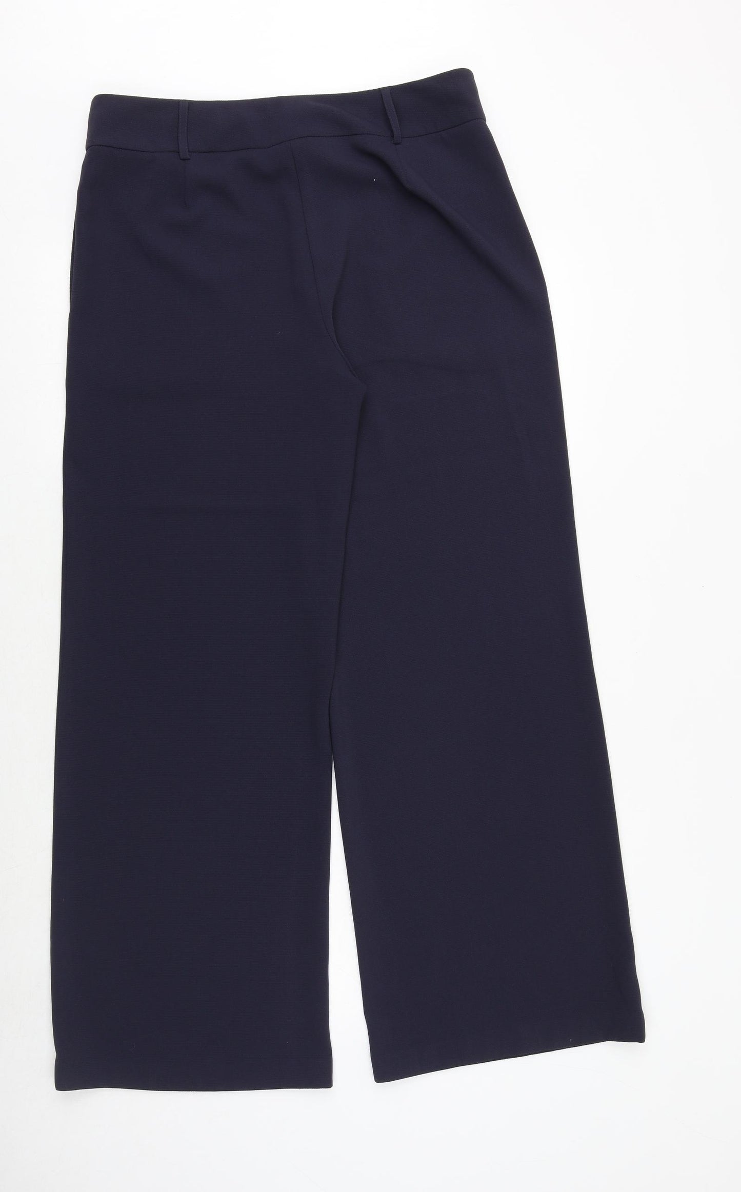 Marks and Spencer Womens Blue Polyester Dress Pants Trousers Size 12 Regular Zip