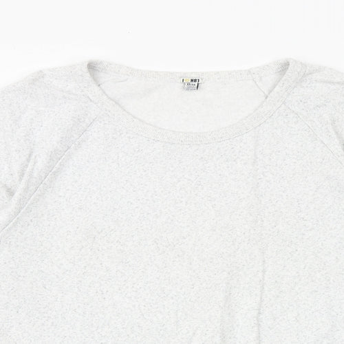 I Love H81 Womens Grey Cotton Pullover Sweatshirt Size M Pullover