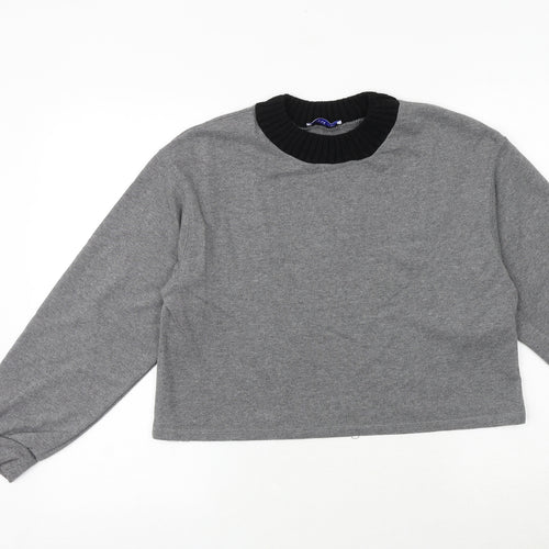 Zara Womens Grey Polyester Pullover Sweatshirt Size S Pullover