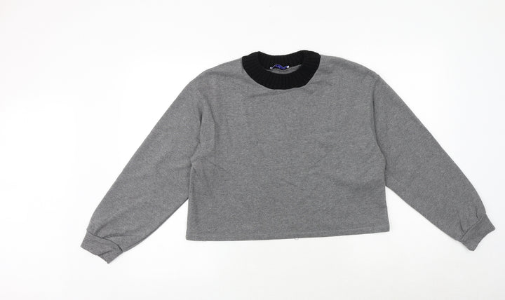 Zara Womens Grey Polyester Pullover Sweatshirt Size S Pullover
