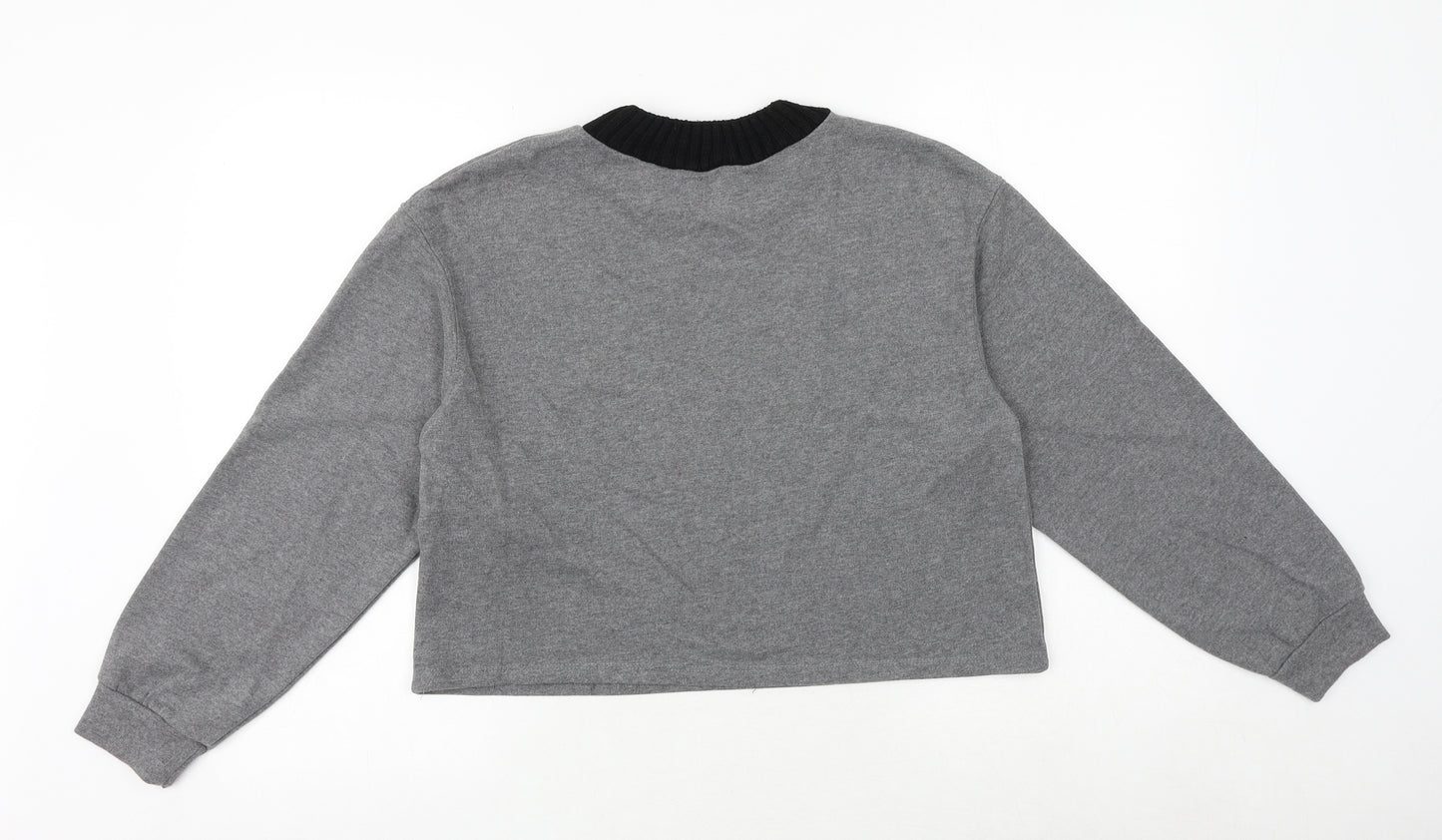Zara Womens Grey Polyester Pullover Sweatshirt Size S Pullover