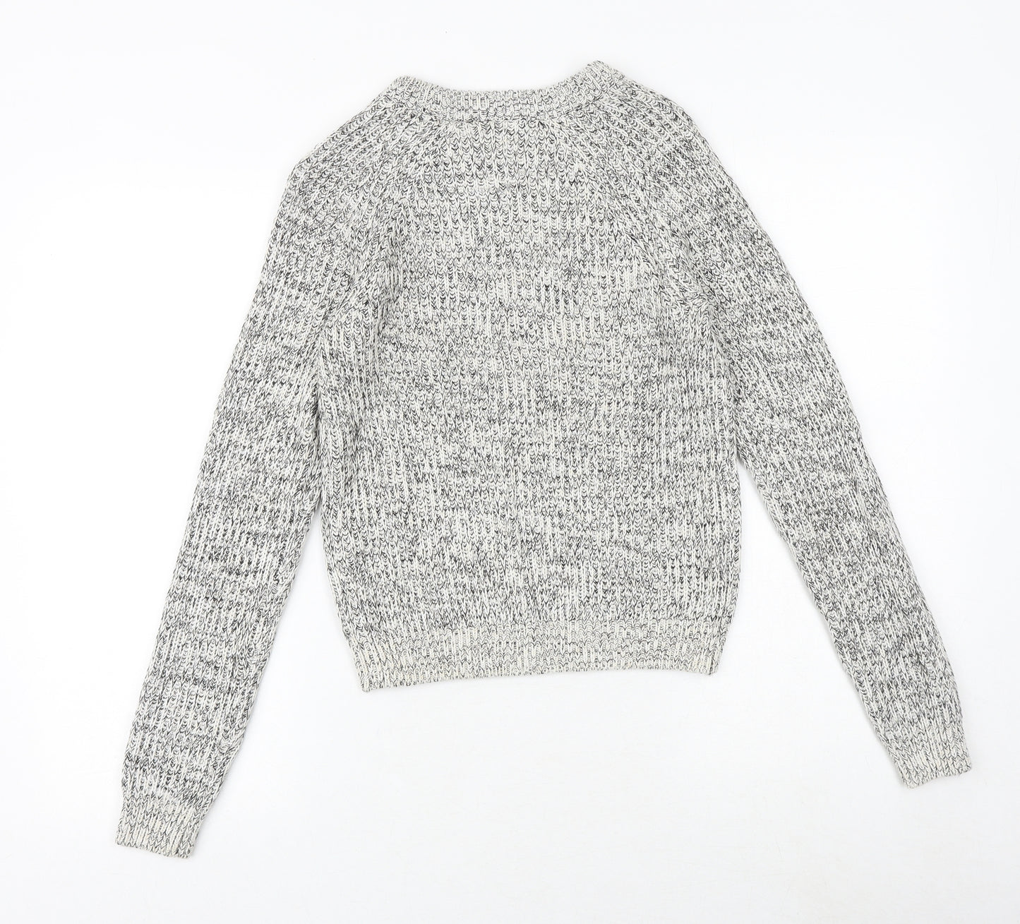H&M Womens Grey Boat Neck Cotton Pullover Jumper Size XS