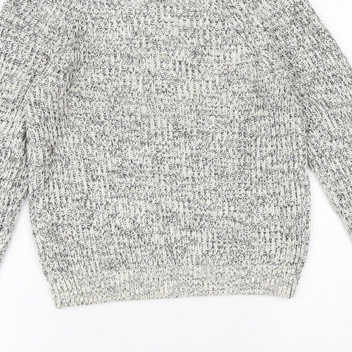 H&M Womens Grey Boat Neck Cotton Pullover Jumper Size XS