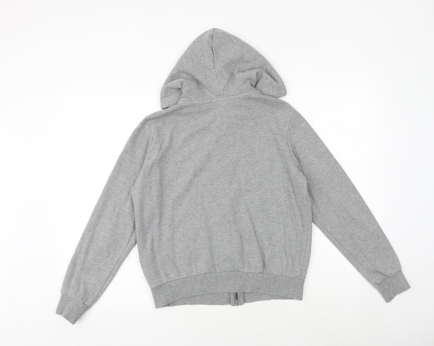 FOREVER 21 Womens Grey Cotton Full Zip Hoodie Size M Zip