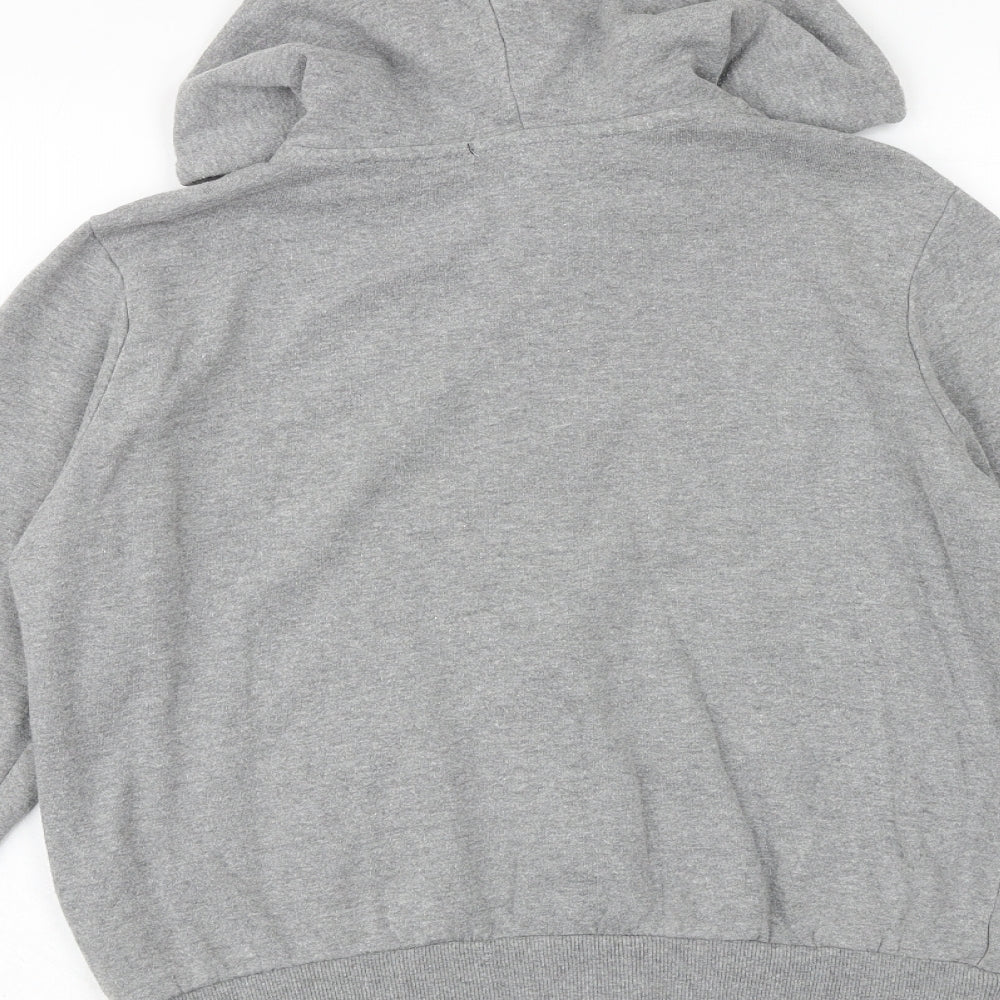 FOREVER 21 Womens Grey Cotton Full Zip Hoodie Size M Zip